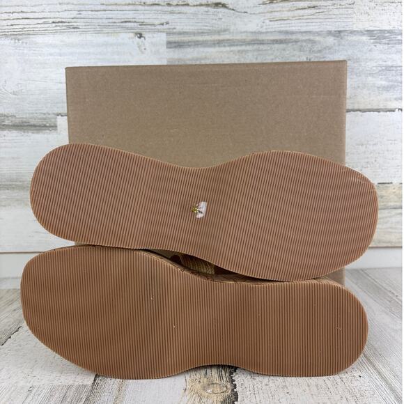 Steve Madden Women’s 9 Sashes Raffia Wedge Sandals Tan Platform Square Open Toe - Picture 6 of 8